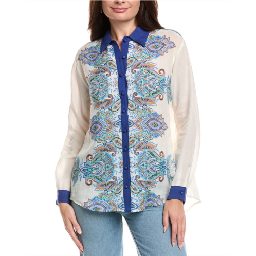 Johnny Was pleat back oversized shirt