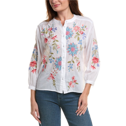 Johnny Was shirred yoke blouse