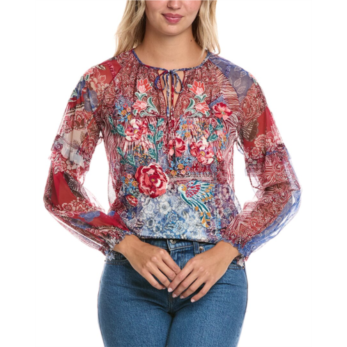 Johnny Was mazzy peasant ruffle blouse