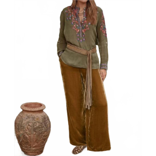 Johnny Was alba blouse in martini olive