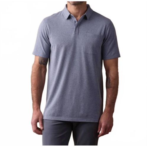 The Normal Brand puremeso active polo shirt in lake blue