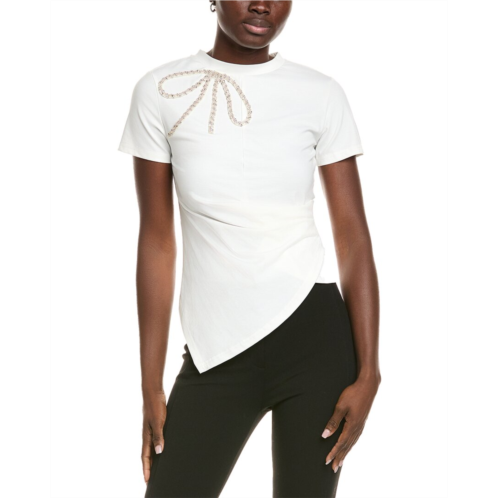 Gracia embellished drape t-shirt