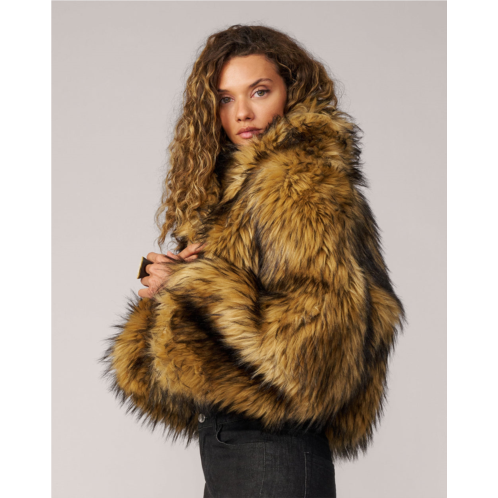 Adrienne Landau cutaway fox faux fur jacket