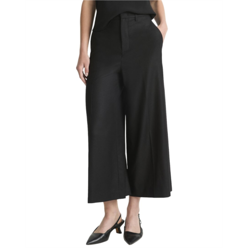Vince mid-rise brushed flannel wool-blend culotte