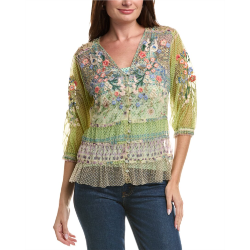 Johnny Was mazzy ruched blouse