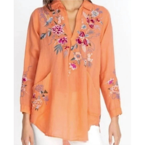 Johnny Was miro henley tunic in orange