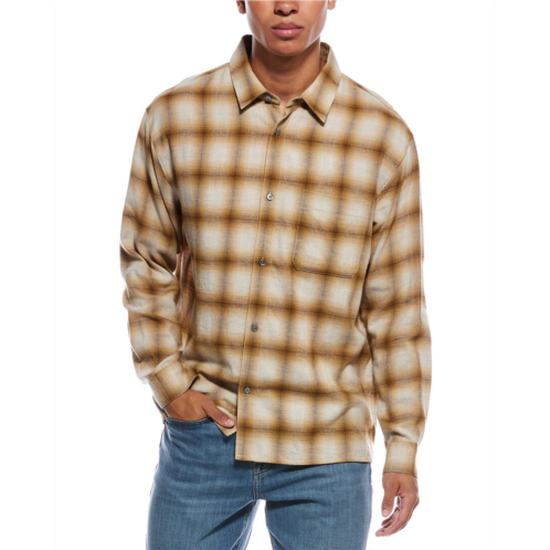 FRAME Denim lightweight plaid wool-blend shirt