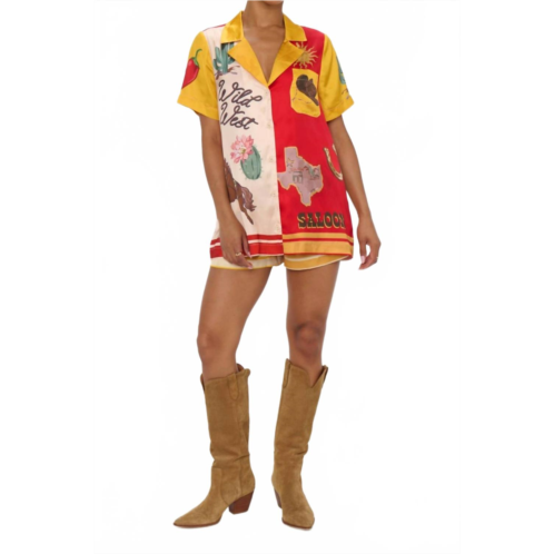 Show Me Your Mumu home away silk shorts in lone star silky