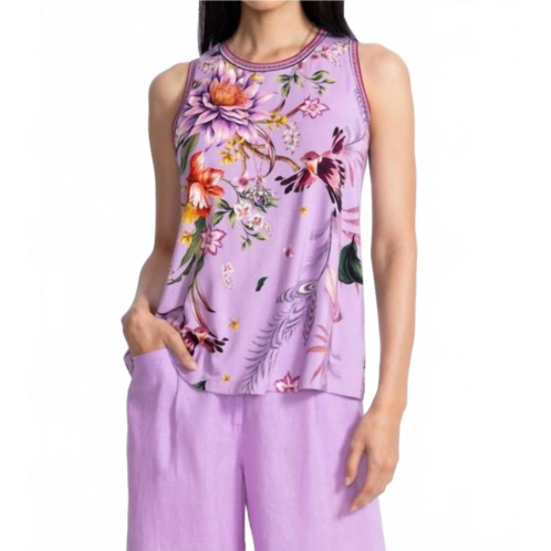 Johnny Was janie favorite crew neck swing tank in willah lavender