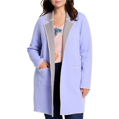 NICZOE plus cool nights reversible knit jacket