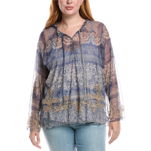 Johnny Was plus mazzy peasant blouse