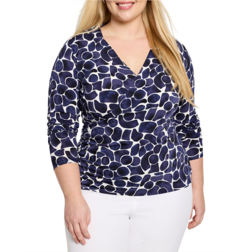 NICZOE plus geo pebble wrap top