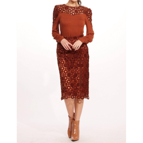 EVA FRANCO brina midi skirt in sumatra lace