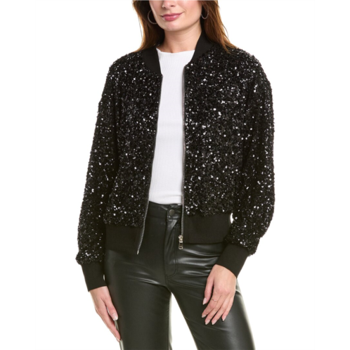 Gracia sparkling sequin zip-up bomber jacket