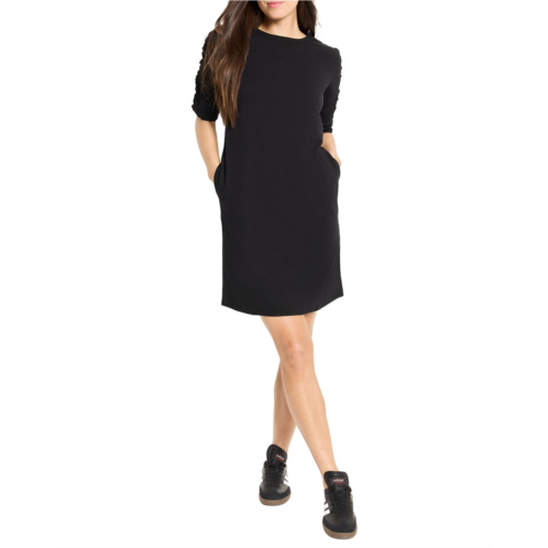 NICZOE ruched elbow sleeve dress
