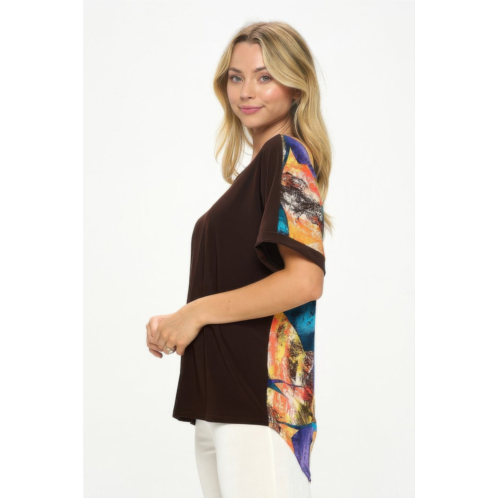 TRUEDAMES hit inbinding neck contrast dolman sleeve top