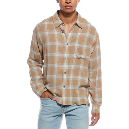 FRAME Denim plaid wool-blend shirt