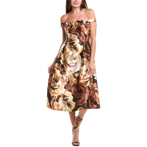 Julia Jordan twill pleated midi dress