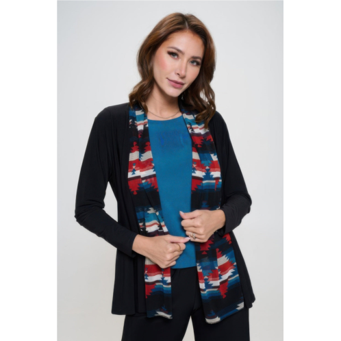 TRUEDAMES plus size mesh romance trim jacket