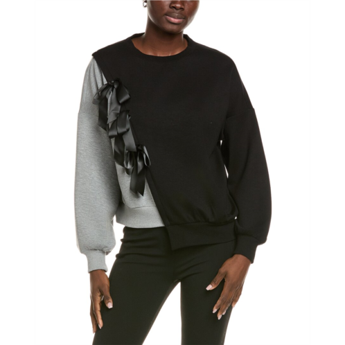 Gracia bow detail colorblock sweatshirt