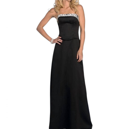 Milano Formals gilded simplicity gown in black