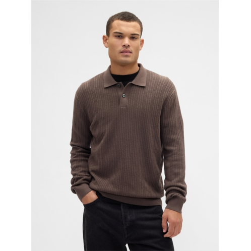 Gap Textured Sweater Polo Shirt