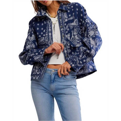 Womens Free People Bandana Jacquard Shirt