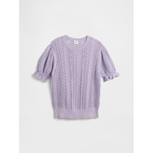 Gap Kids Pointelle Cable-Knit Sweater