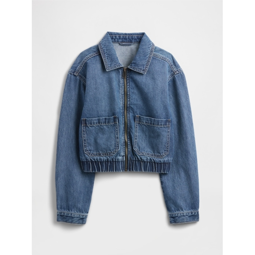 Gap Kids Denim Zip Bomber Jacket