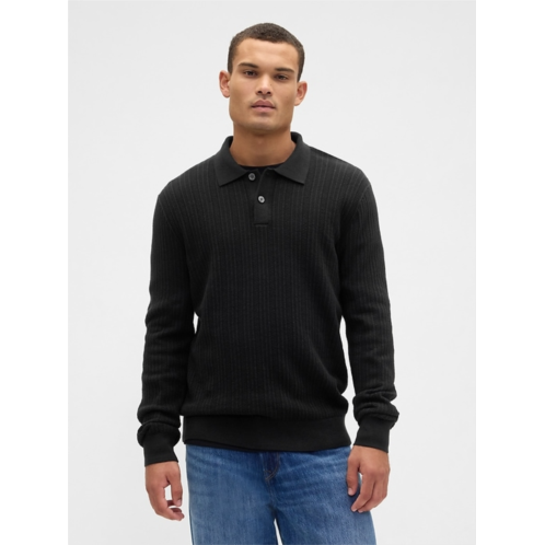 Gap Textured Sweater Polo Shirt