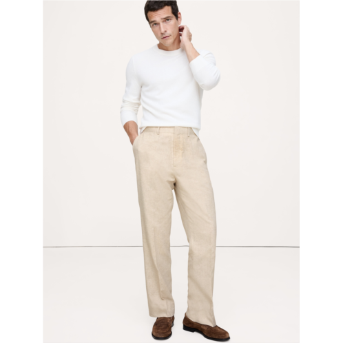 Bananarepublic Herringbone Cotton-Linen Relaxed Suit Pant