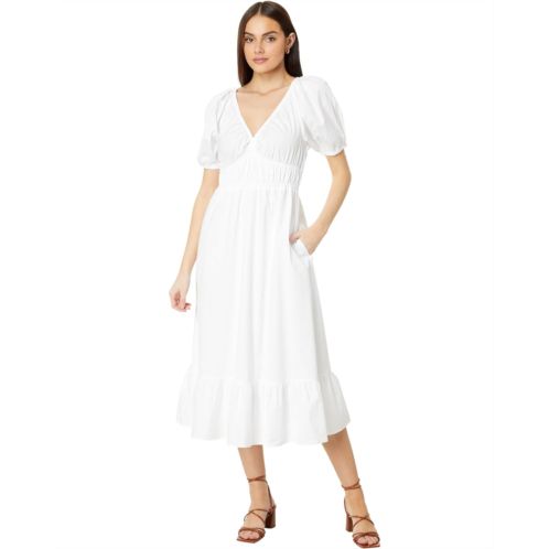 Womens Vineyard Vines Poplin V-Neck Midi Dress
