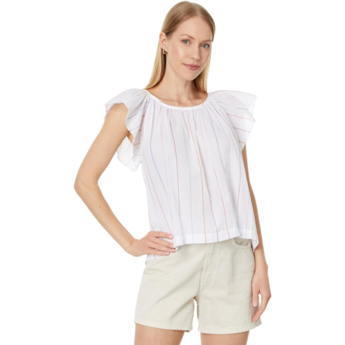 Womens Lilla P Shirred Short Sleeve Raglan Top