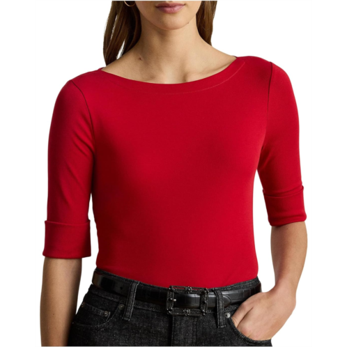 POLO RALPH LAUREN Womens Lauren Ralph Lauren Stretch Cotton Boatneck Tee