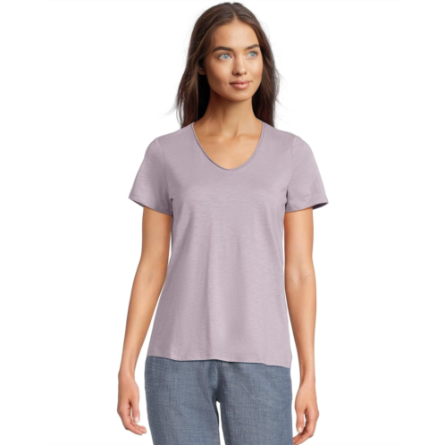 L.L.Bean Womens LLBean Organic Cotton V-Neck Short Sleeve Tee