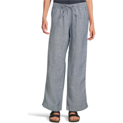 L.L.Bean Womens LLBean Premium Linen Breezy Striped Pull-On Pants