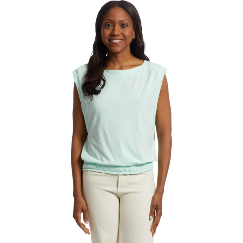Womens Lilla P Elastic Hem Boatneck Top