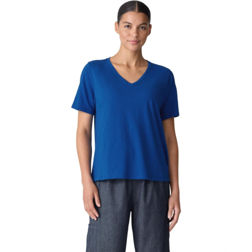 Womens Eileen Fisher V-Neck Short Sleeve Tee