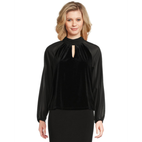 Womens Vince Camuto Mock Neck Top with Long Sleeve