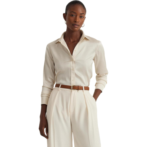POLO RALPH LAUREN Womens Lauren Ralph Lauren Satin Charmeuse Shirt