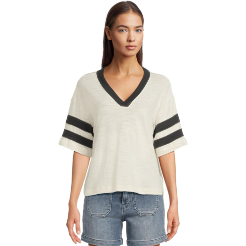 Womens Faherty Sunwashed Slub Varsity Tee