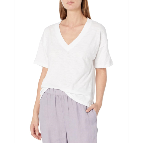 Womens Lilla P Short Sleeve Boxy V-Neck