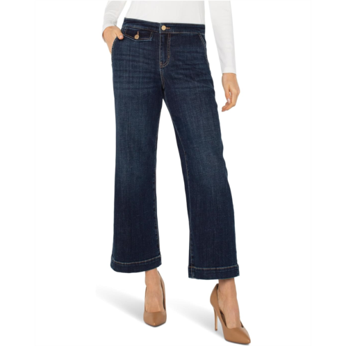 Liverpool Los Angeles Stride Mid-Rise Wide Leg Jean With Trouser Details 27 Inseam