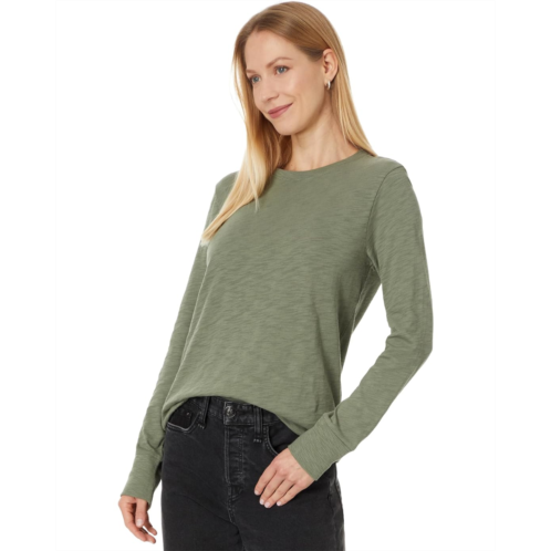 Womens Lilla P Long Sleeve Ribbed Cuff Crew-Neck