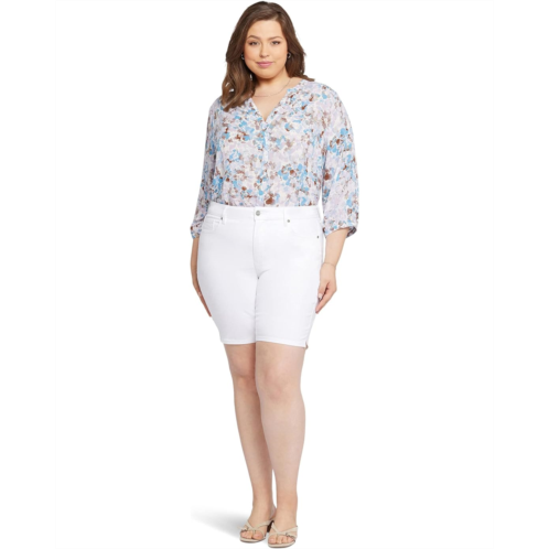 NYDJ Plus Size Ella Shorts with Sideseam Slits in Optic White