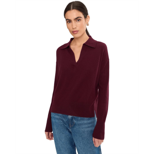 Womens Splendid Tori Cashmere Polo Sweater