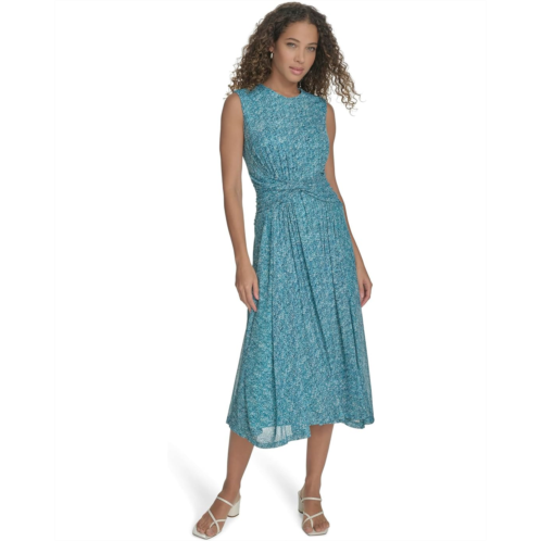 Womens Calvin Klein Mesh Twist Front Midi