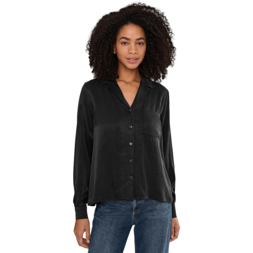 Womens Splendid Serena Satin Button-Down