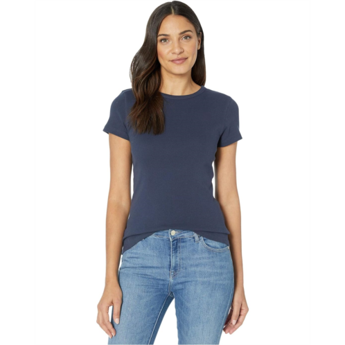 Womens Lilla P 1x1 Rib Short Sleeve Crew Neck T-Shirt