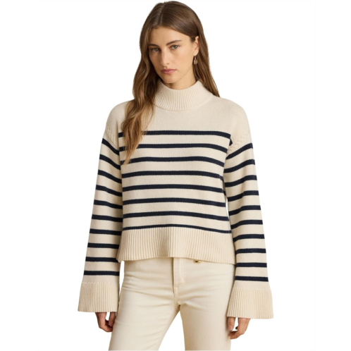 POLO RALPH LAUREN Womens Lauren Ralph Lauren Striped Wool-Blend Mockneck Sweater